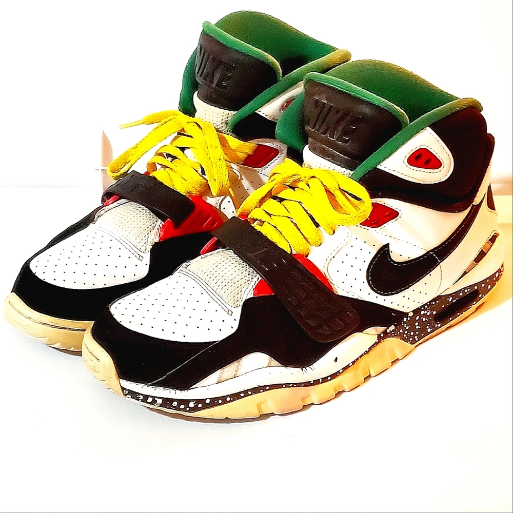 NIKE AIR TRAINER SC II HIGH TOP RASTA SHOES/SNEAKERS. MENS Sz:10 TIE AND VELCRO